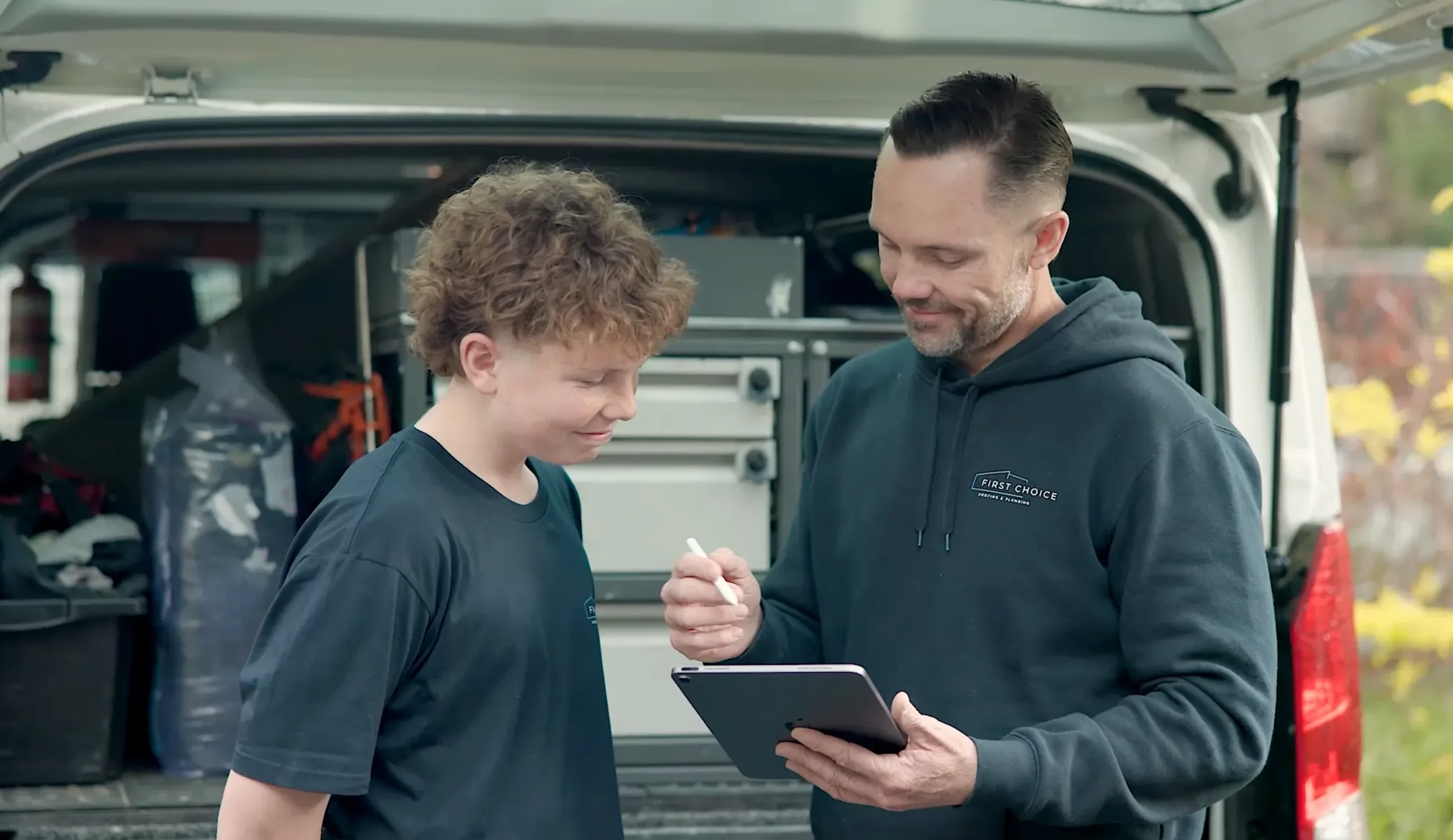 Father and son First Choice Plumbing crew.